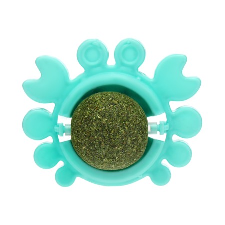 A toy for cats with cat mint "crab", 6.8 cm, turquoise-3