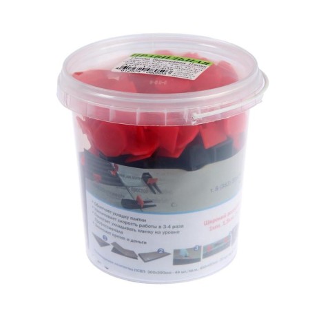 Tile alignment system "PSVP", 1 l, clamp 2 mm + wedge (50 pcs./50 pcs.), Bucket-1