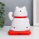 Plastic pendulum from the solar battery "Cat manei-nako Kosynka with flowers" White 9.5x10x9.5 cm 73535