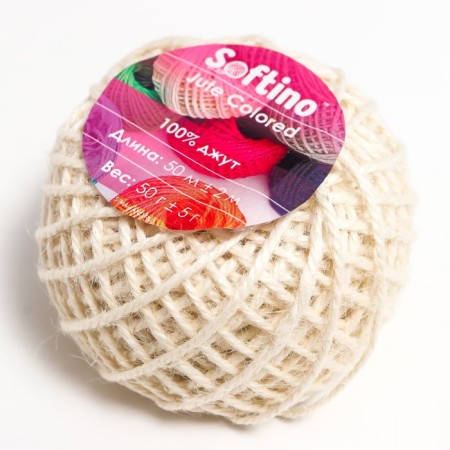 Yarn 100% juts "Softino Jute Colored" 50m ± 2 m cream 50 g