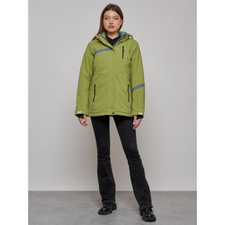 Ski jacket female, size 52, khaki color-12