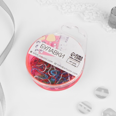 Pins with round end, 22 mm, 100 pcs, colorful color-2