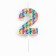 Candle in the cake on the skewer "Kaleidoscope", the number is 2, 7 cm