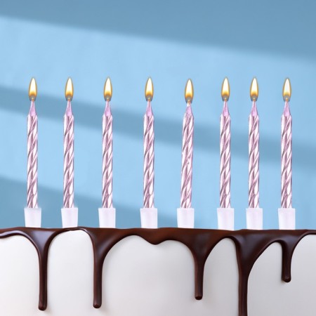 Set of candles in the cake "Spiral", 200pcs, 5 cm, pink gold-4