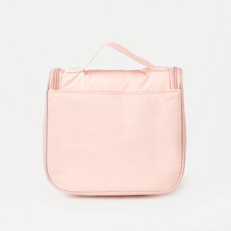 Cosmetic bag, a lightning department, with a handle, with a hook, pink color-2