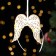 Christmas tree decoration "Angel Wings", MDF, 9x9 cm