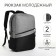 City backpack with USB from lightning textiles, 2 pockets, black/gray color