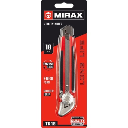 Knife Mirax 09128, rubberized, with a screw latch, 18 mm-1