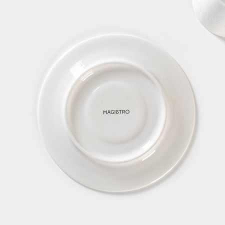 Coffee steam porcelain Magistro Crotone, 2 objects: a cup 100 ml, a saucer d = 15 cm, white color-4