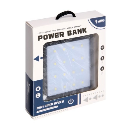 External battery 484, 10000 mAh, Type-C/Lightning/MicroUSB cables, lantern, black-11