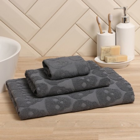 Tenle Love Life "Sculls" 30*50 cm, dark gray, 100% HL, 450 g/m2