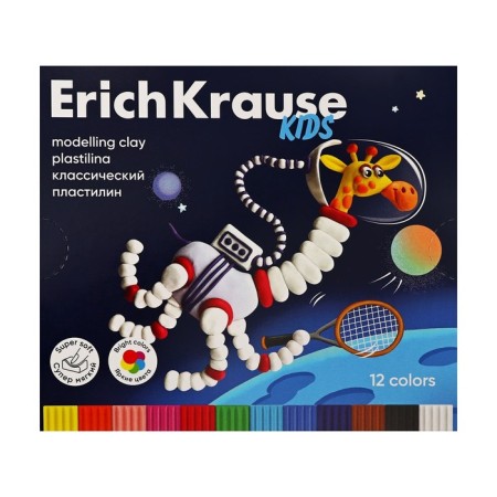Plasticine 12 colors, 216 g, Erichkrause "Kids Space Animals", with a glass, in cardboard packaging-3