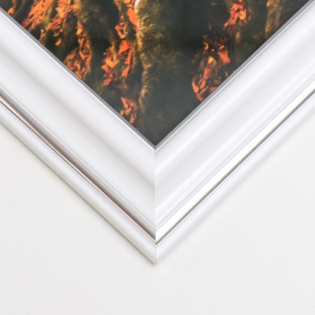Photo frame 15x20 281s white with silver (plastic screen)-4