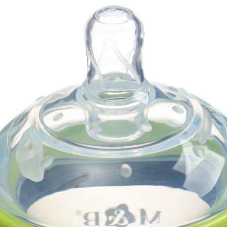 A bottle for feeding M&B, SHG Ø70mm, 150ml., With handles, silicone flask, green color-6