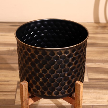 Kashpo on the stand "Hani" metal, wood (set 2 pcs), diameter 29 and 26 cm-3