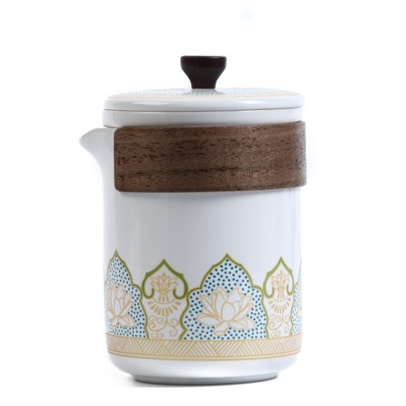 A set for a tea ceremony of 6 items per 3 people: a cup 50 ml, a kettle 280 ml, white-3