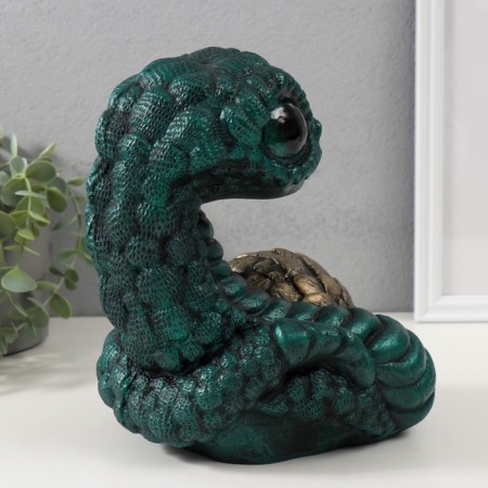 New Year's piggy bank "Snake Gummi" 22 x 16 x 18 cm, emerald-3