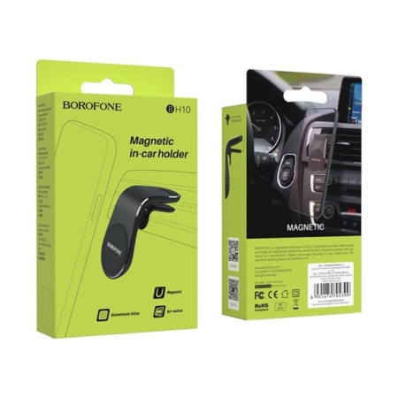 Car holder Borofone BH10, to the deflector, for phones 3.5-6 ", magnetic, black-4