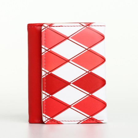 Women's wallet on the button, red color-2