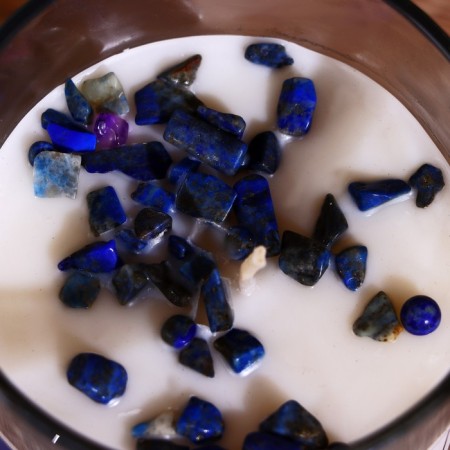 Soye candle "7 chakras" with crystals, 200 g, Vishudha-2