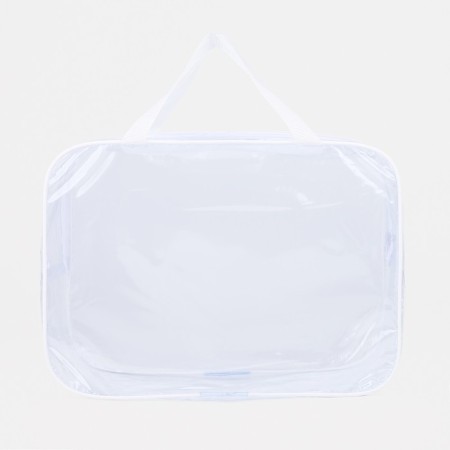 Cosmetic bag with lightning, white color-1