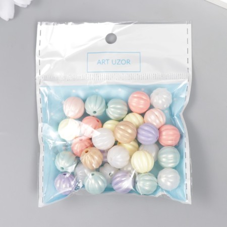 Beads for creativity plastic "Ball watermelon. Pearl palette" set 20 g d = 1.6 cm-3