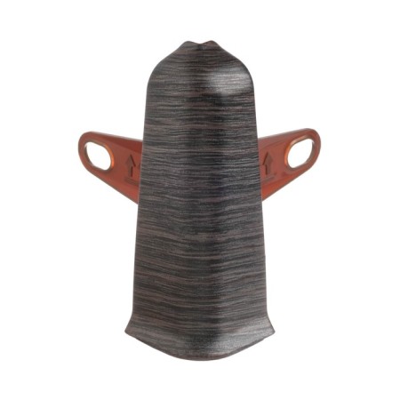 Outdoor angle (external) with fasteners for skirting boards 70mm "decoration", 303 wenge dark