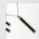 Set 2 objects: earrings, pendant “Classic” rectangle, black and white color in gold, 47 cm