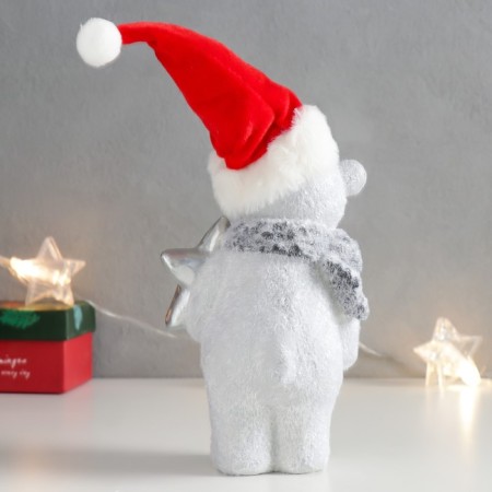 Polystone souvenir "Bear in a cap with a silver star" 29x11x9 cm-2