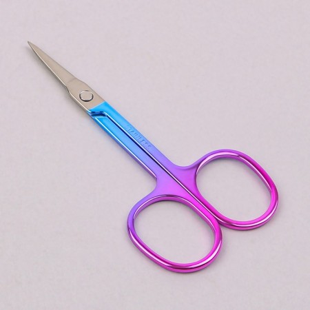 Scissors are manicure, straight, narrow, 8.8 cm, chameleon color-1