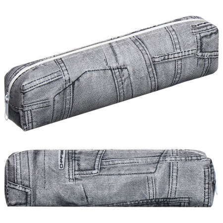 School Penal on the zipper "Jeans" Calligrata, Gray