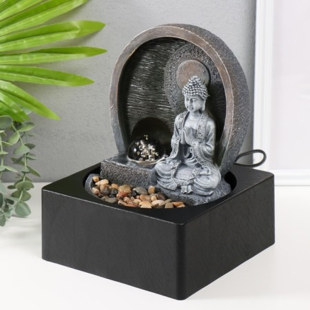 The desktop fountain from the network, backlight "Buddha under the Moon" 18x18x24 cm-2