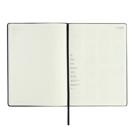 The weekly dated 2024, A4, 64 sheets, Devente.emblem, a solid cover of artificial leather with foam, lies, cream block 70 g/m2, blue-3