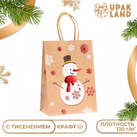 Gift Crafts with embossing "Snowman", 15 × 21 × 8 cm