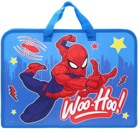 Plastic folder with A4 handles, on a zipper, 80x330x240 mm, spider-man-6