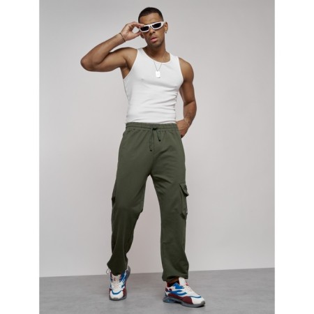 Sports male trousers, size 50, khaki color