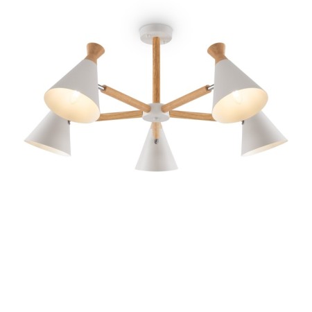 Rise chandelier, 5xe14, white color