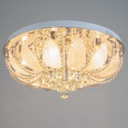 Svetogor chandelier "Drops" 8x60W E27 LED lighting chrome 60x60cm
