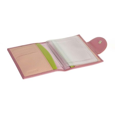 Cover for auto documents on a button, a passport department, pink color-1
