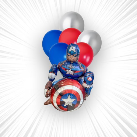 Set of balls "Captain America", latex, foil, 7 pcs.