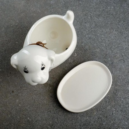 Pot "Puppy" White, 13x7x10cm-4