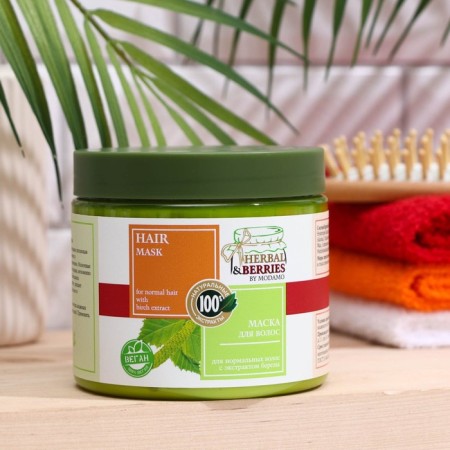 Modamo normal hair mask, with birch extract, Herbal & Berries, 500 ml
