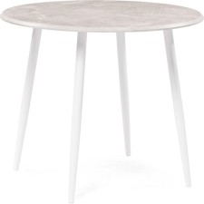 Wooden abylin table marble light gray/white matte metal 90x90x76 cm