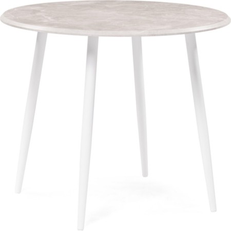 Wooden abylin table marble light gray/white matte metal 90x90x76 cm