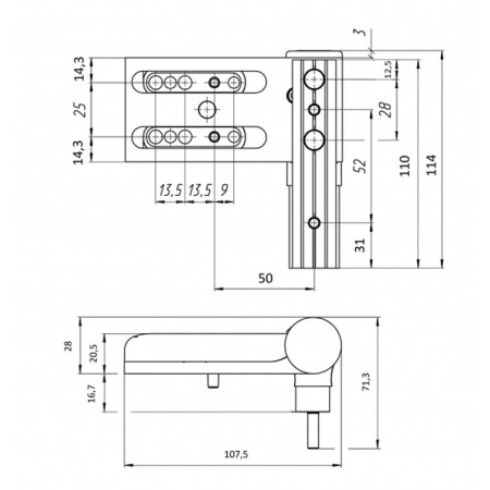 Loop for a plastic door, up to 120 kg, white-5