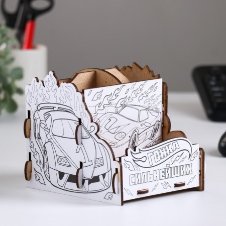 Organizer-painting for stationery "number one" machine, 13x13x12 cm.-2