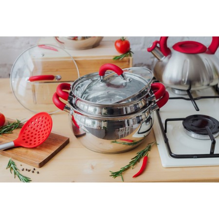 A stainless steel pan “Werner”, 2.5 l, D = 18 cm, with a lid-9