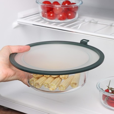 Vacuum lid for utensils, d = 22.5 cm, green color-8