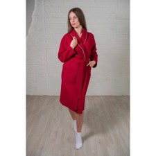 Women's bathrobe, shalka+kant, size 48, burgundy color, waffle