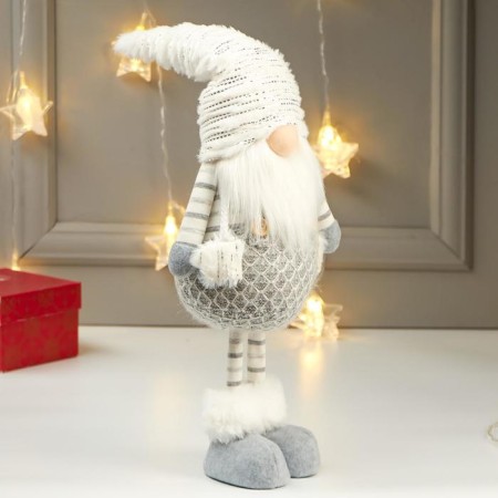 Interior doll "Grandfather elegant in a white cap" 48x11x17 cm-1